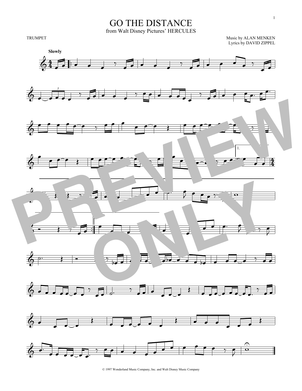 Produktgalerie: Seite 1 von 1 Go The Distance (from Hercules), Michael Bolton, Trompete