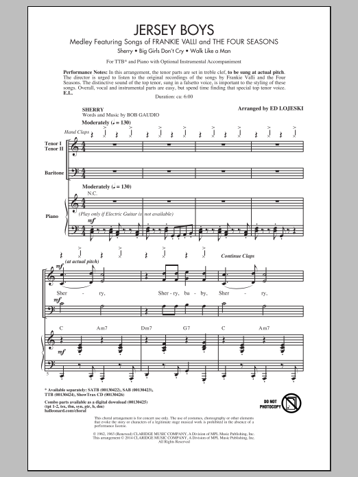Produktbild zu: Jersey Boys Medley