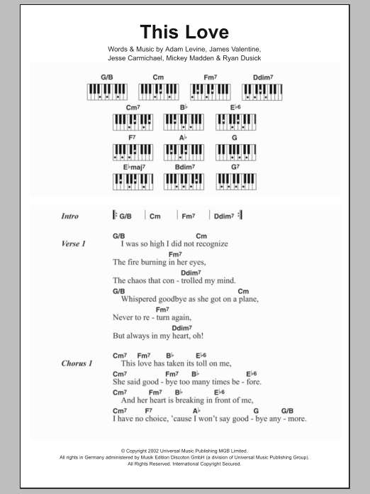 Product gallery: Page 1 of 1 This Love, Maroon 5