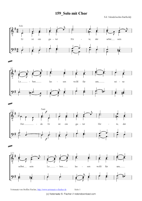 Product picture to: Solo mit Chor  Fel. Mendelssohn-Bartholdy 