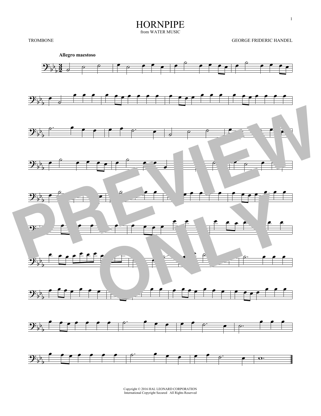 Product gallery: Page 1 of 1 Hornpipe, George Frideric Handel