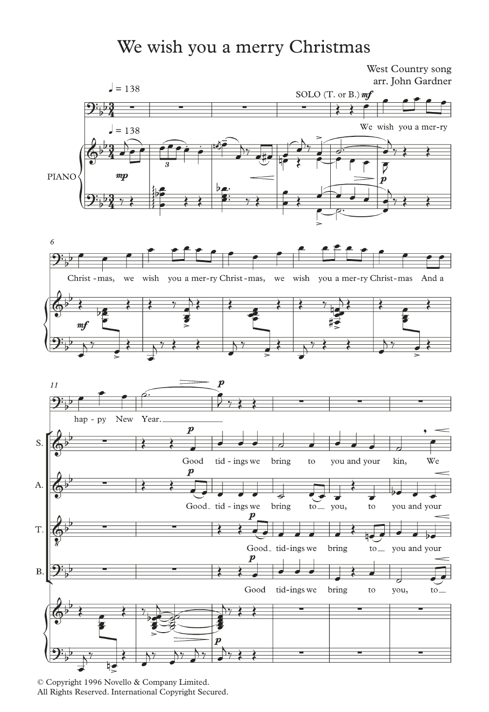 Produktbild zu: We Wish You A Merry Christmas (arr. John Gardner)