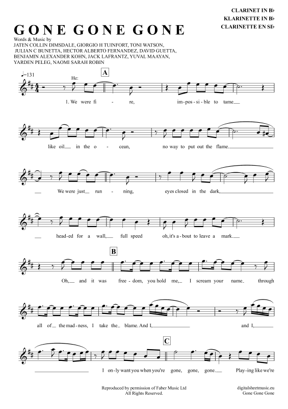 Produktbild zu: Gone Gone GoneDavid Guetta, Teddy Swims, Tones And I