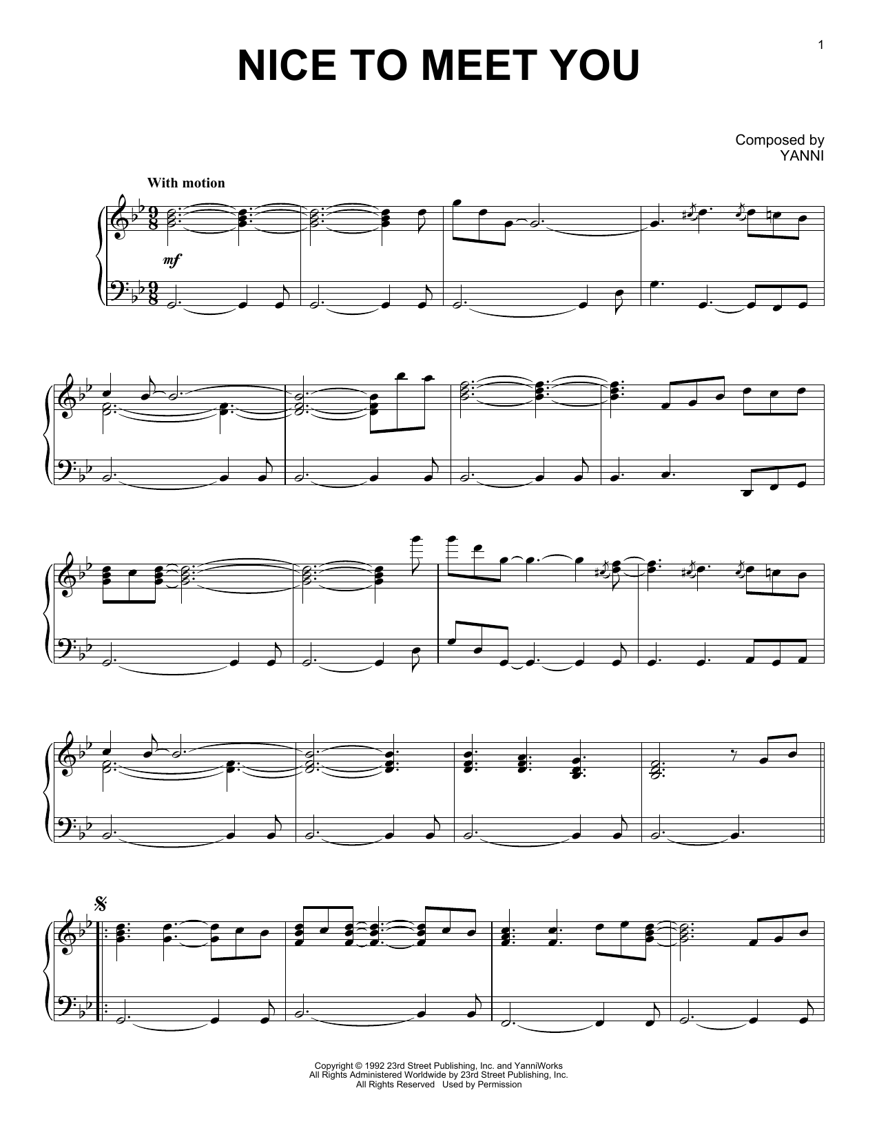 Produktgalerie: Seite 1 von 1 Nice To Meet You, Yanni, Klavier