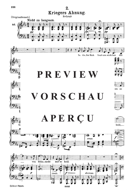 Product gallery: Page 2 of 6 Kriegers Ahnung, D.957-2 (Schwanengesang), , Medium Voice and Piano