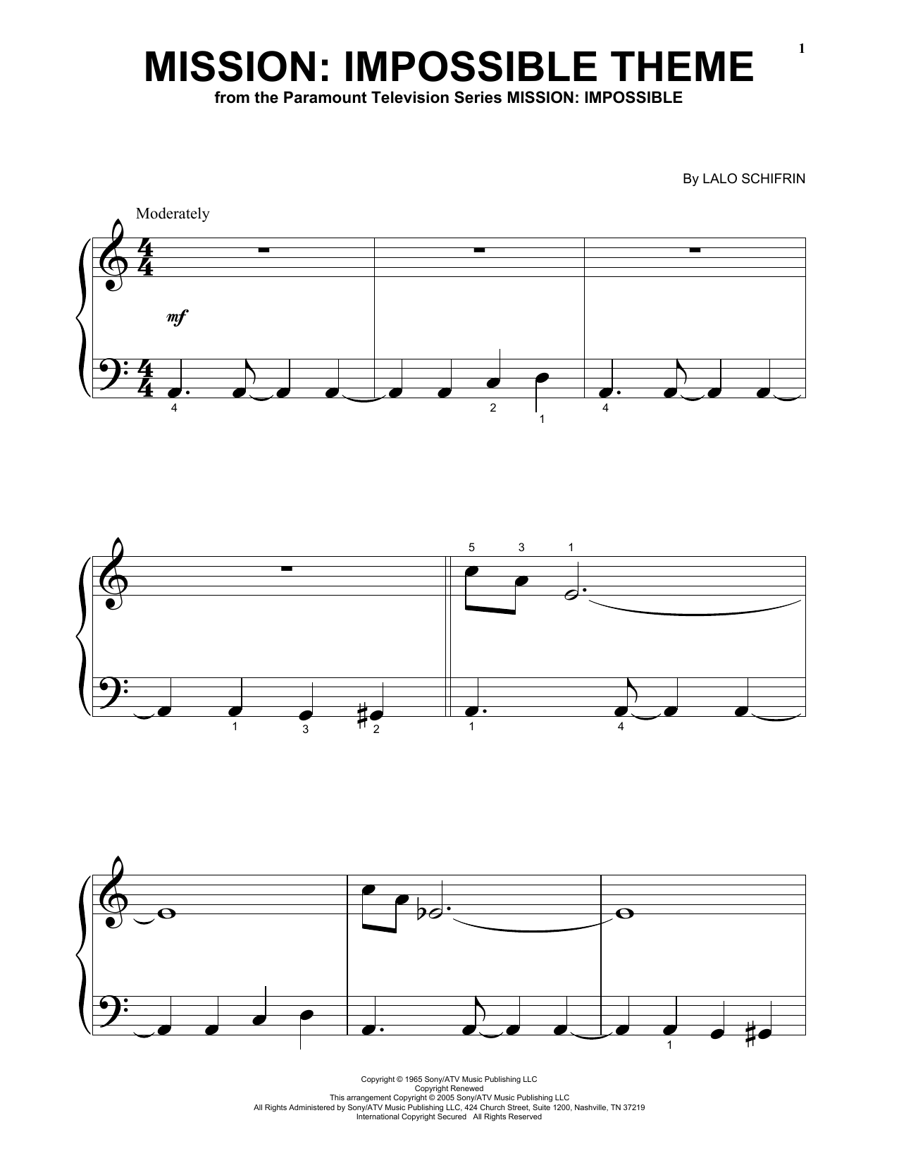 Produktgalerie: Seite 1 von 1 Mission: Impossible Theme, Lalo Schifrin, Klavier