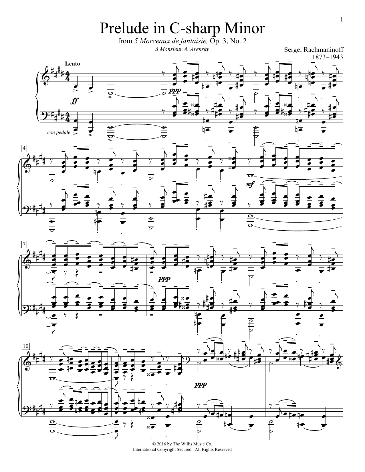 Product picture to: Prelude In C-Sharp Minor
