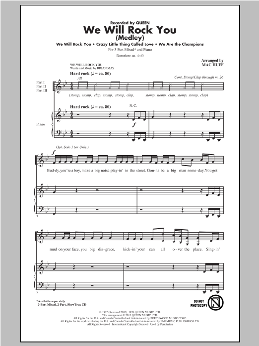 Produktbild zu: We Will Rock You (Medley) (arr. Mac Huff)