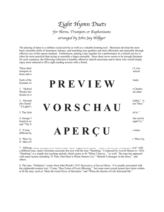 Produktgalerie: Seite 10 von 10 8 Hymnen Duette , , (2x Trompete/Horn/Bariton)
