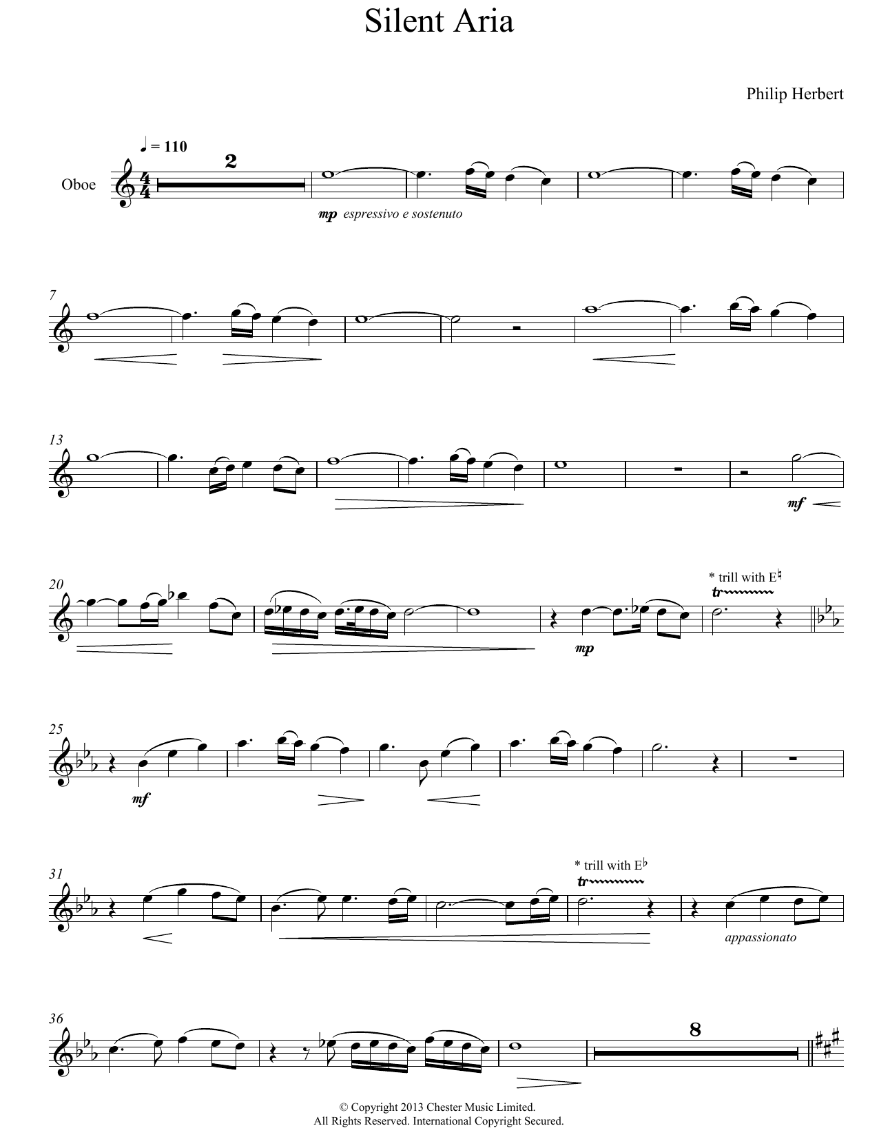 Produktgalerie: Seite 1 von 1 Silent Aria (From Suite For Oboe), Philip Herbert, Oboe