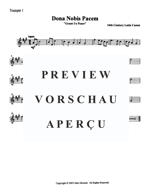 Produktgalerie: Seite 7 von 11 Dona Nobis Pacem - Kanon 16. Jahrhundert, , Blechbläser Quintett