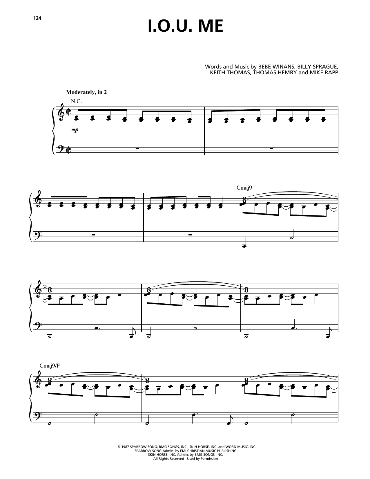 Produktgalerie: Seite 1 von 1 I.O.U. Me, BeBe and CeCe Winans, Gesang, Gitarre, Klavier