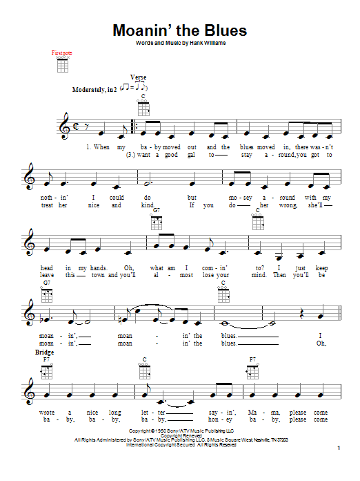 Product gallery: Page 1 of 1 Moanin' The Blues, Hank Williams