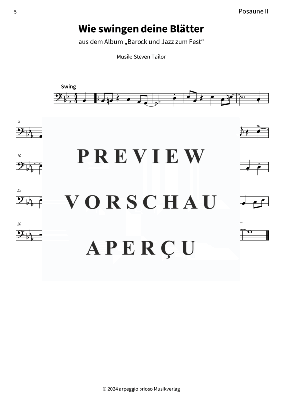 Product gallery: Page 7 of 7 Wie swingen deine Blätter - aus dem Album Barock und Jazz zum Fest, , (Trombone duet)