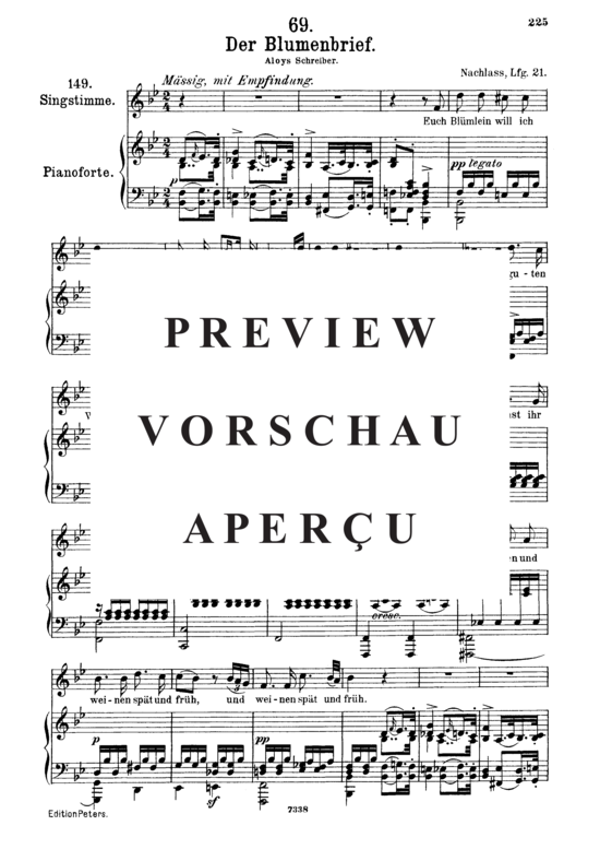 Product gallery: Page 2 of 3 Der Blumenbrief D.622, , Medium Voice and Piano
