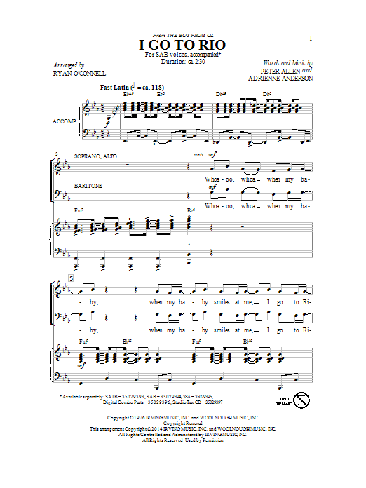 Product gallery: Page 1 of 1 I Go To Rio (from The Boy From Oz) (arr. Ryan O'Connell), Peter Allen