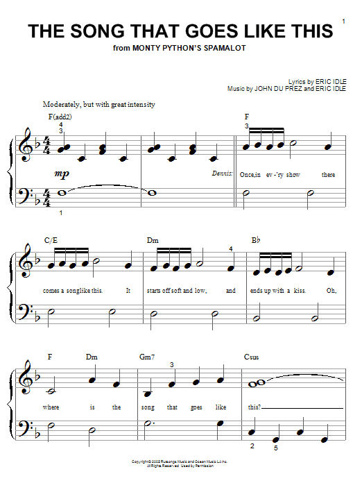 Produktbild zu: The Song That Goes Like This (from Monty Python's Spamalot)