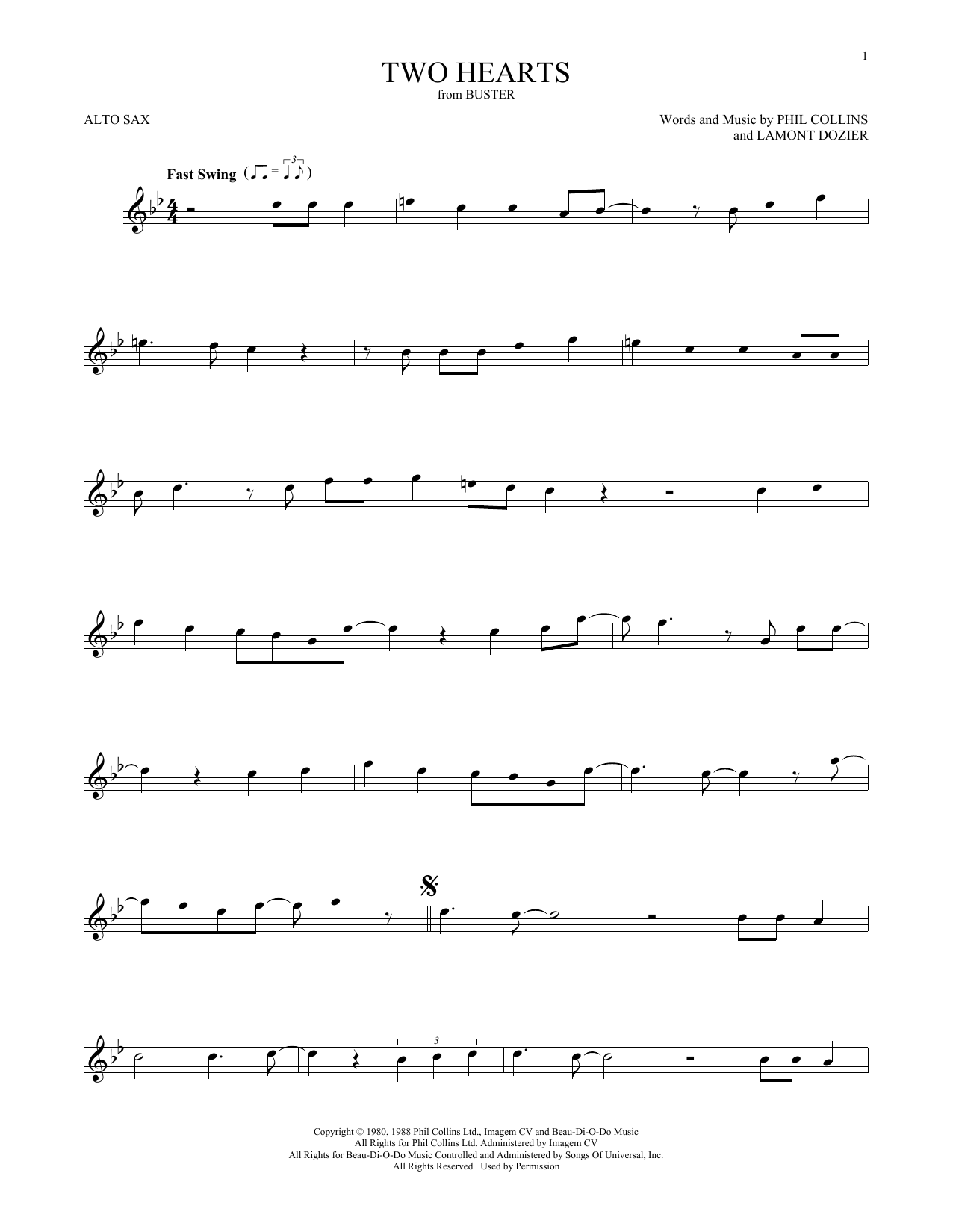 Product gallery: Page 1 of 1 Two Hearts, Phil Collins