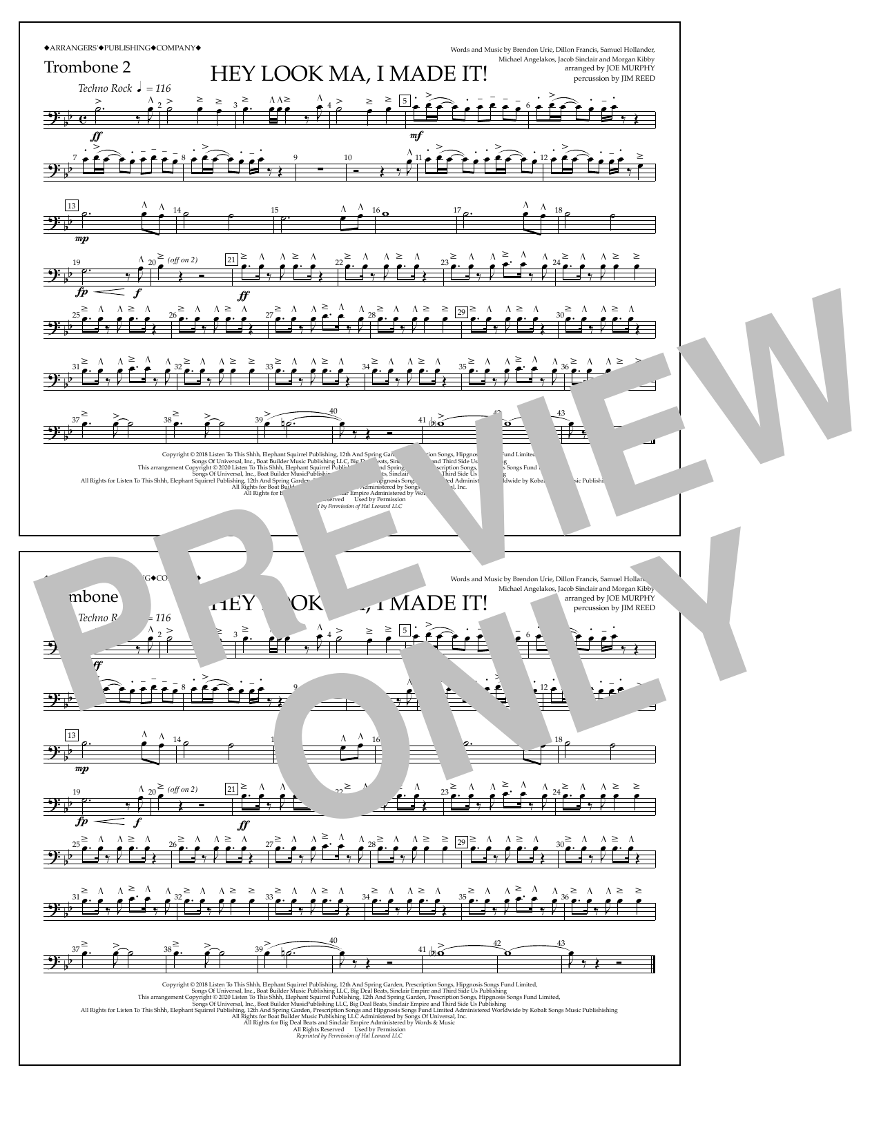 Product picture to: Hey Look Ma, I Made It (arr. Joe Murphy) - Trombone 2