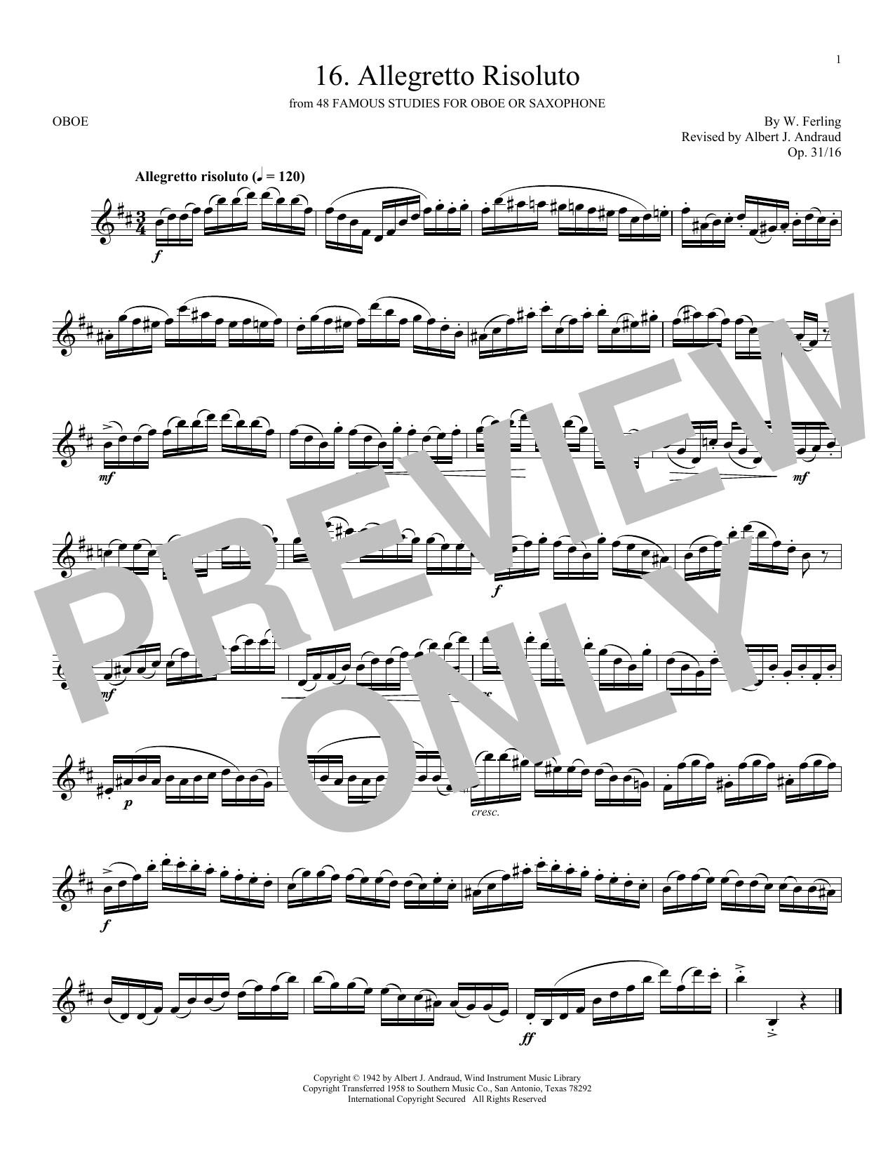 Produktgalerie: Seite 1 von 1 Etude No. 16, W. Ferling, Oboe