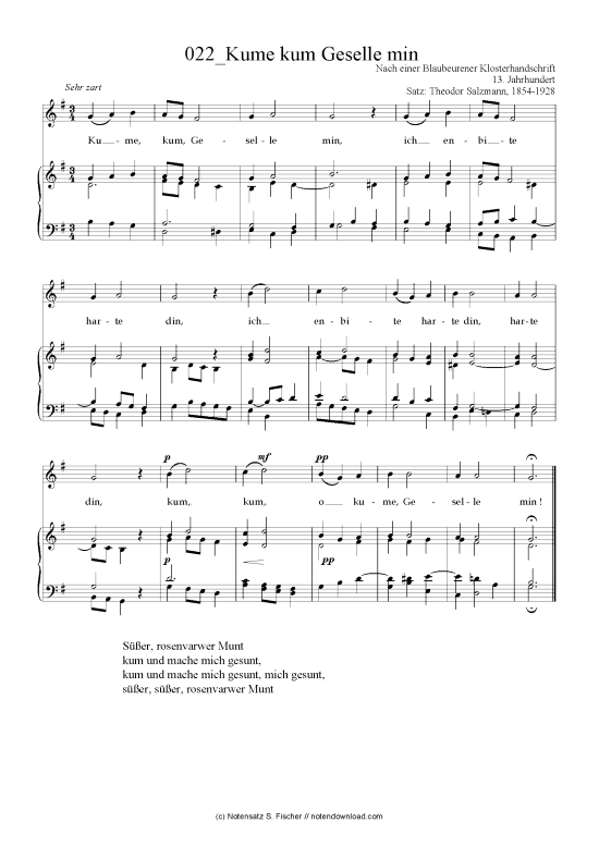 Produktbild zu: Kume kum Geselle min Nach einer Blaubeurener Klosterhandschrift 13. Jahrhundert  