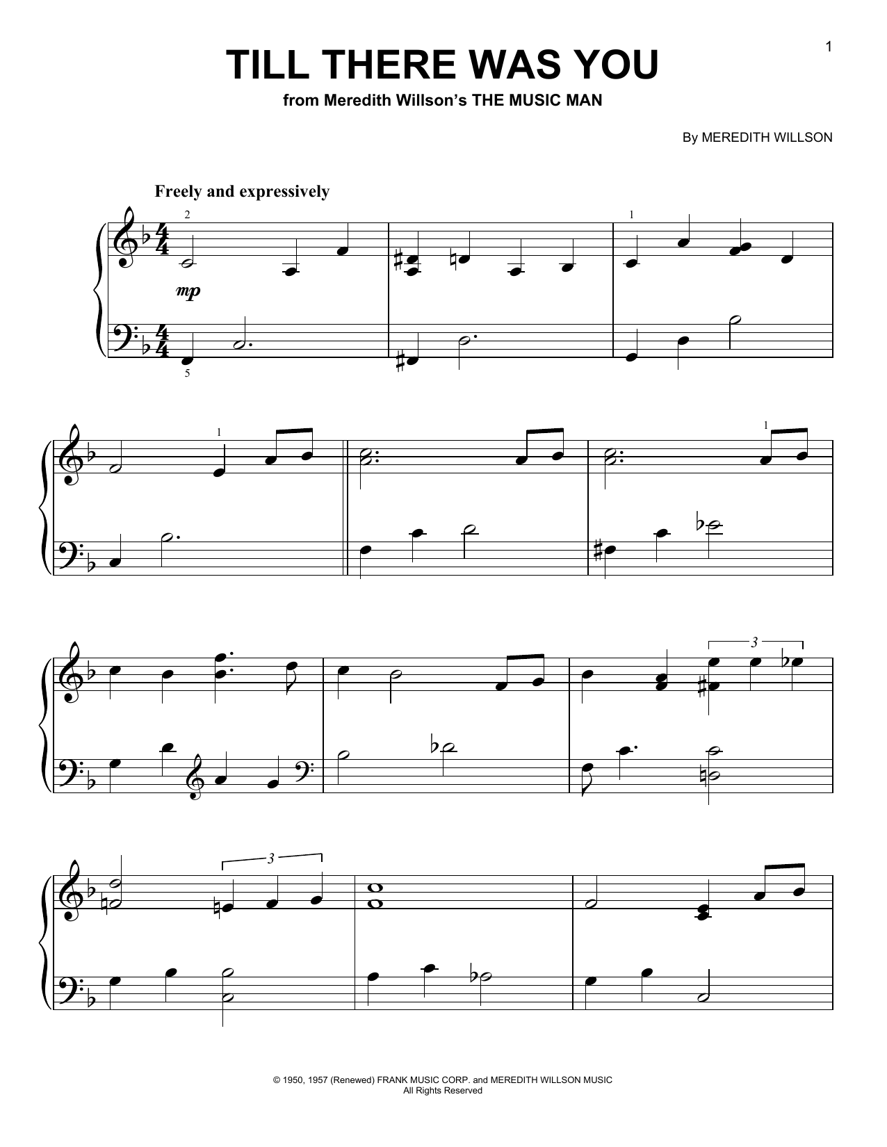 Produktgalerie: Seite 1 von 1 Till There Was You (from The Music Man), Meredith Willson, Klavier