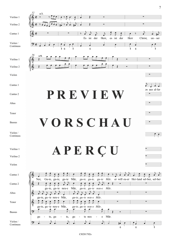 Produktgalerie: Seite 8 von 11 Vom Himmel hoch (Partitur), , Gemischtes Ensemble CCATB, 2 Violinen, Violon und BC