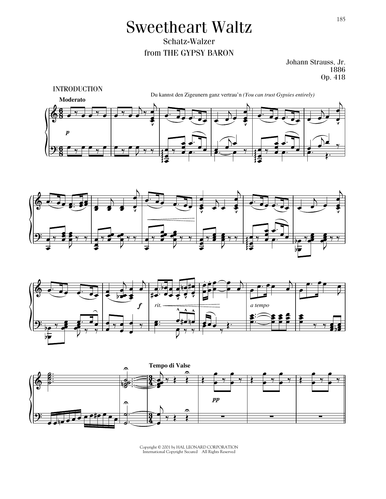 Product picture to: Sweetheart Waltz, Op. 418