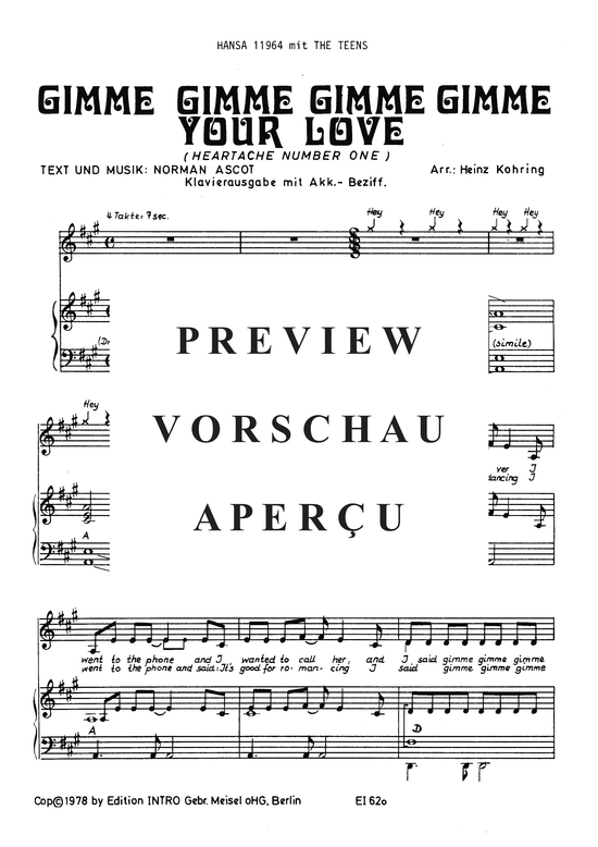 gallery: Gimme Gimme Gimme Gimme Your Love , Teens, 	The, (Klavier + Gesang)