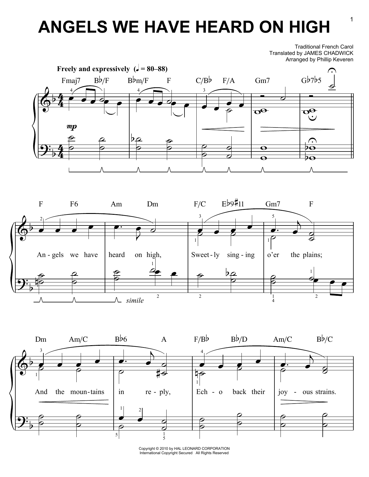 Product picture to: Angels We Have Heard On High [Jazz version] (arr. Phillip Keveren)