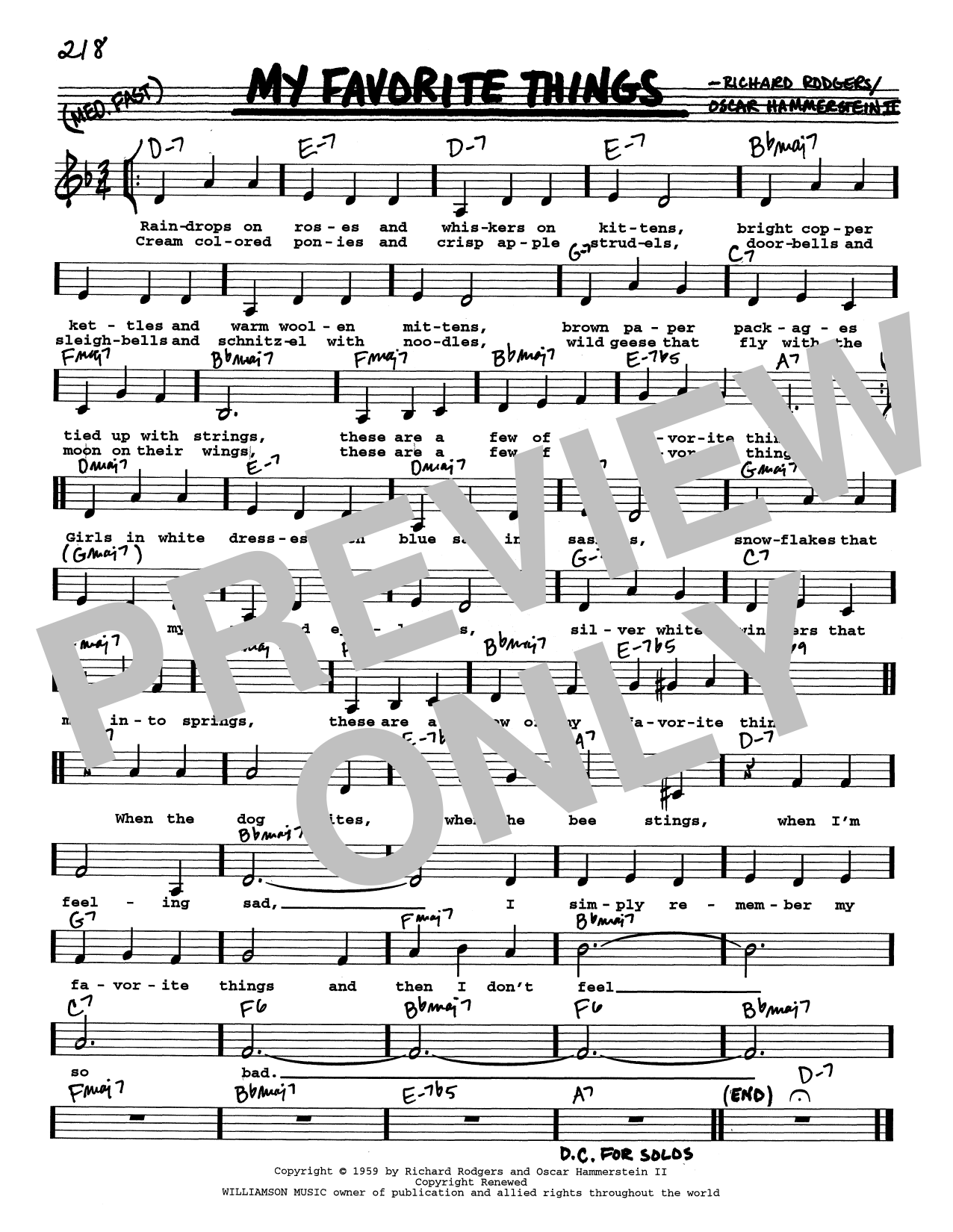 Produktbild zu: My Favorite Things (from The Sound Of Music) (Low Voice)