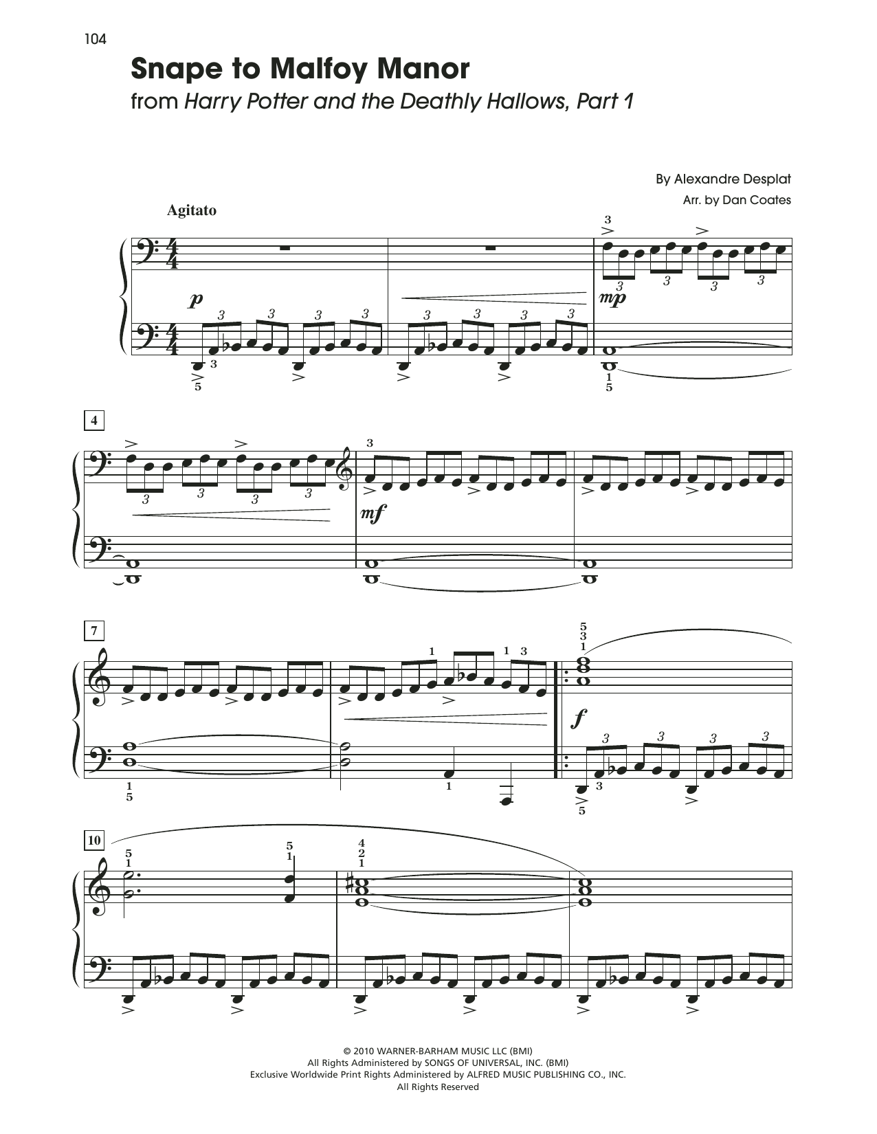 Produktbild zu: Snape To Malfoy Manor (from Harry Potter And The Deathly Gallows, Pt. 1) (arr. Dan Coates)