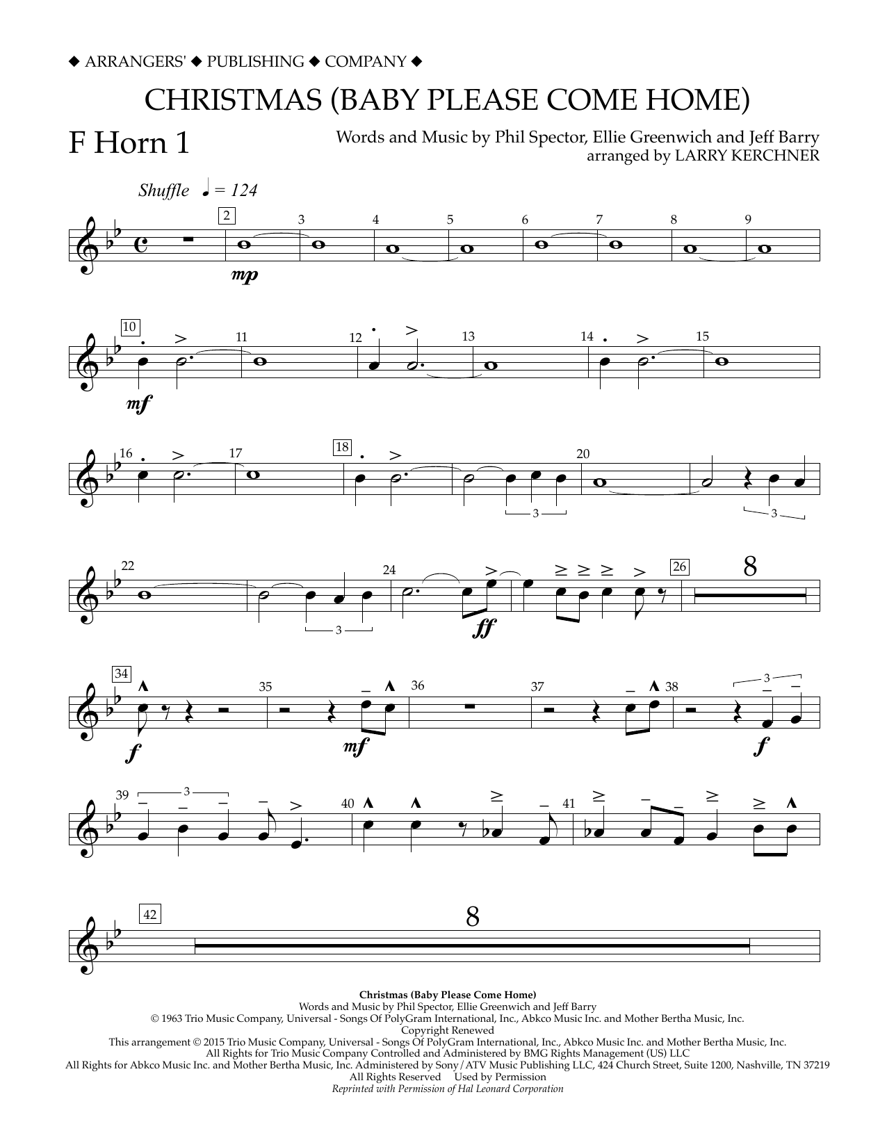 Product gallery: Page 1 of 1 Christmas (Baby Please Come Home) - F Horn 1, Larry Kerchner