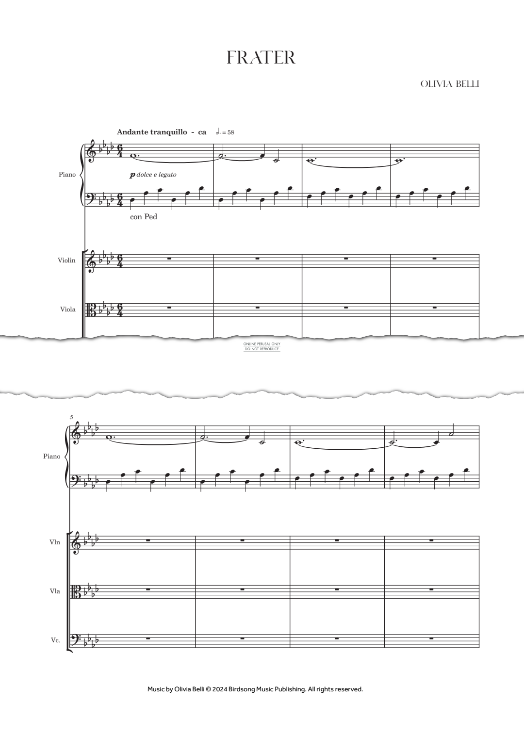 Produktgalerie: Seite 1 von 1 Frater, Olivia Belli, Klavier, Viola, Violine, Violoncello