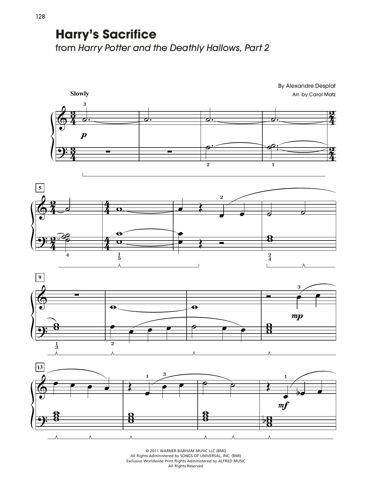 Product picture to: Harry's Sacrifice (from Harry Potter) (arr. Carol Matz)