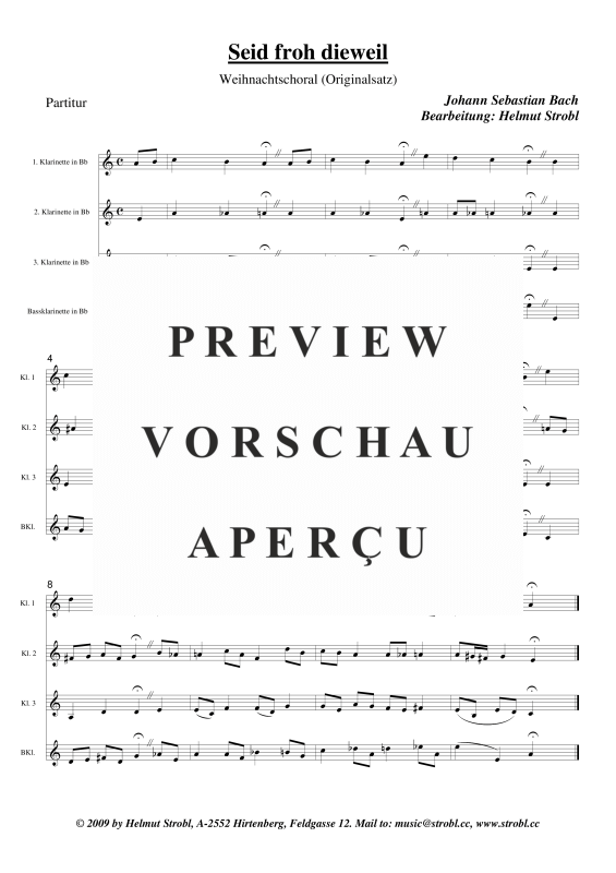 gallery: Seid froh dieweil, , Klarinettenquartett