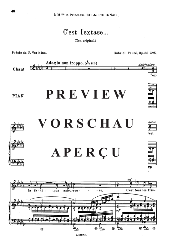 Product gallery: Page 2 of 6 C'est l'extase Op.58 No.5, , Medium Voice and Piano