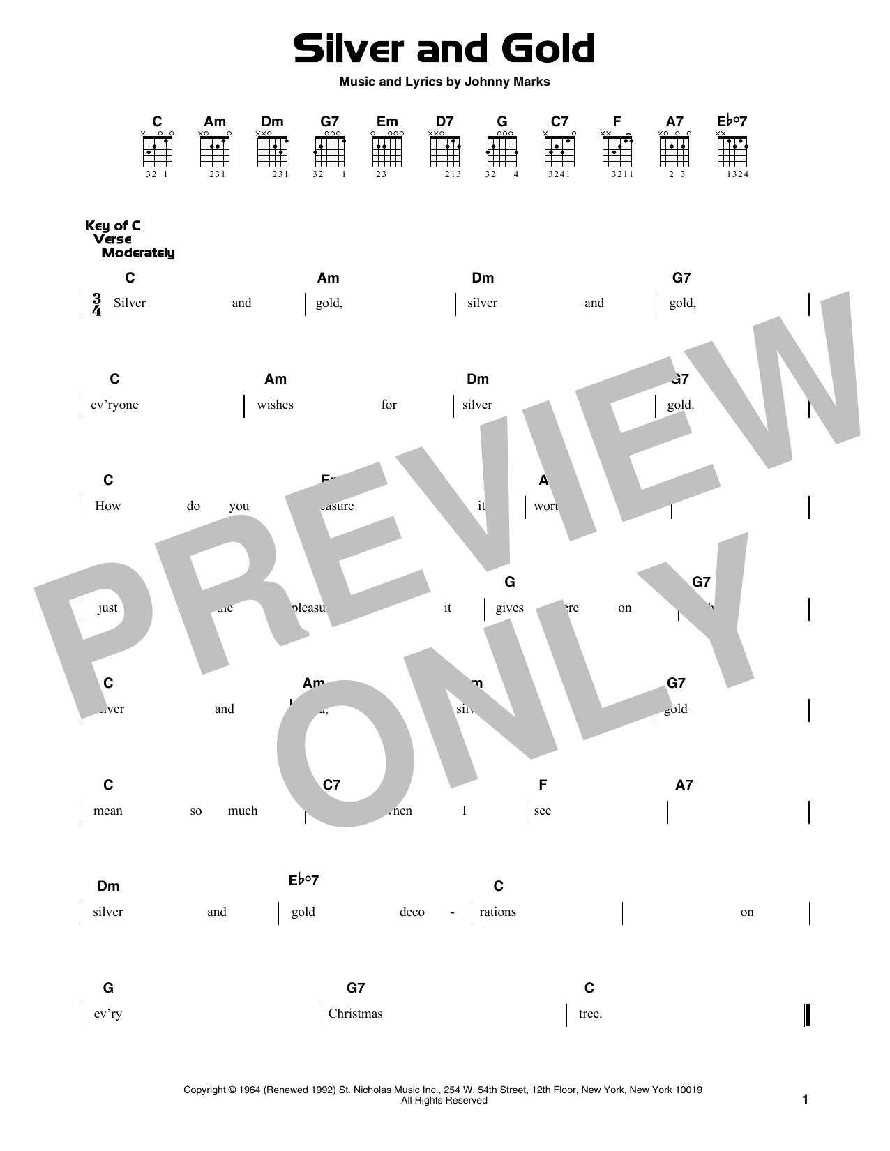 Product gallery: Page 1 of 1 Silver And Gold, Johnny Marks