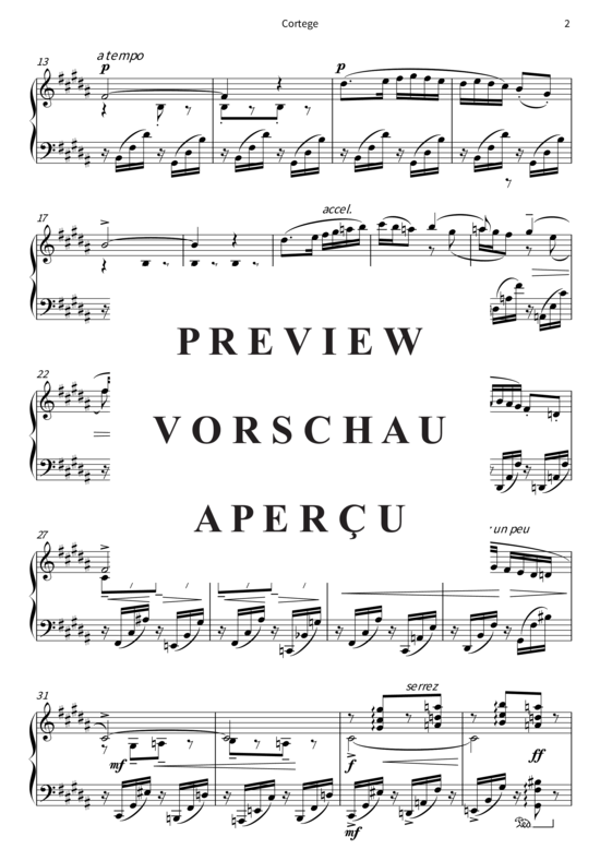 Product gallery: Page 5 of 9 Cortege - No. 3 de Trois morceaux (pour piano) , , Piano Solo