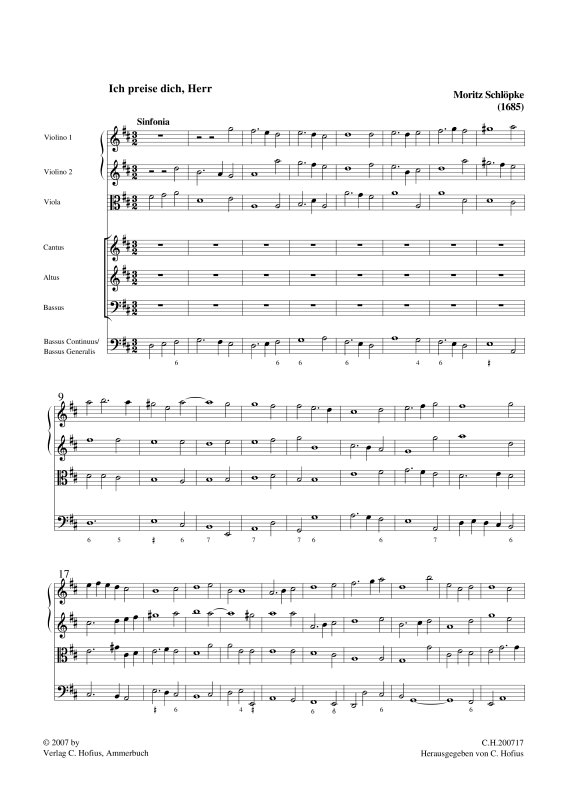 Produktgalerie: Seite 1 von 11 Ich preise dich, Herr, , Gemischtes Ensemble SAB, 2 Violinen, Viola und BC