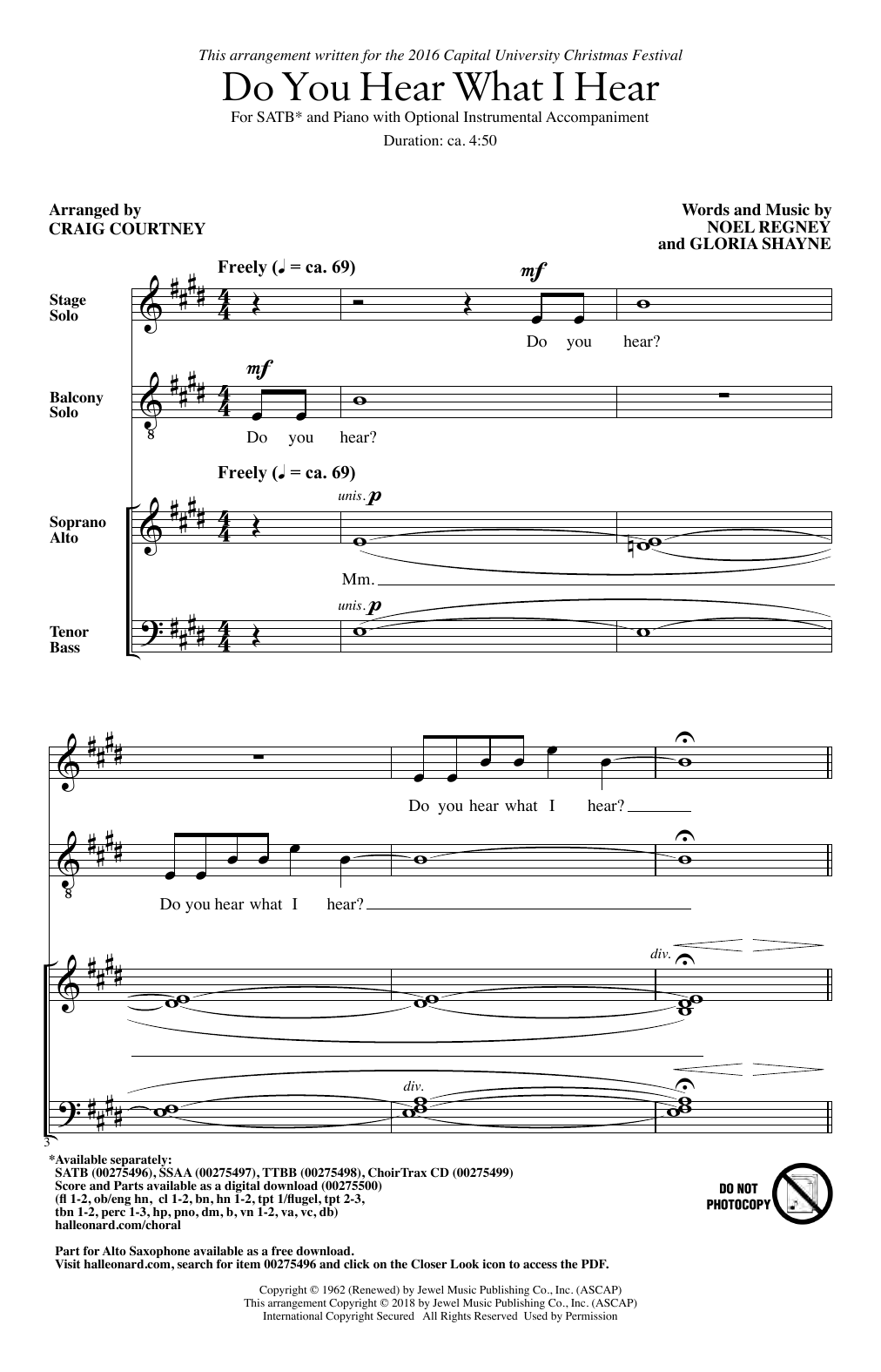 Produktbild zu: Do You Hear What I Hear (arr. Craig Courtney)