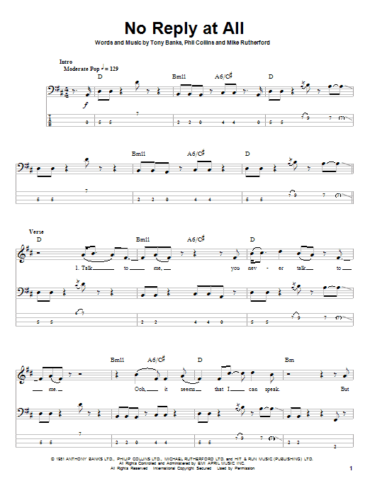 Produktgalerie: Seite 1 von 1 No Reply At All, Genesis, E-Bass