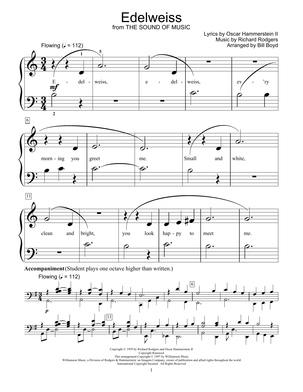 Produktbild zu: Edelweiss (from The Sound Of Music) (arr. Bill Boyd)