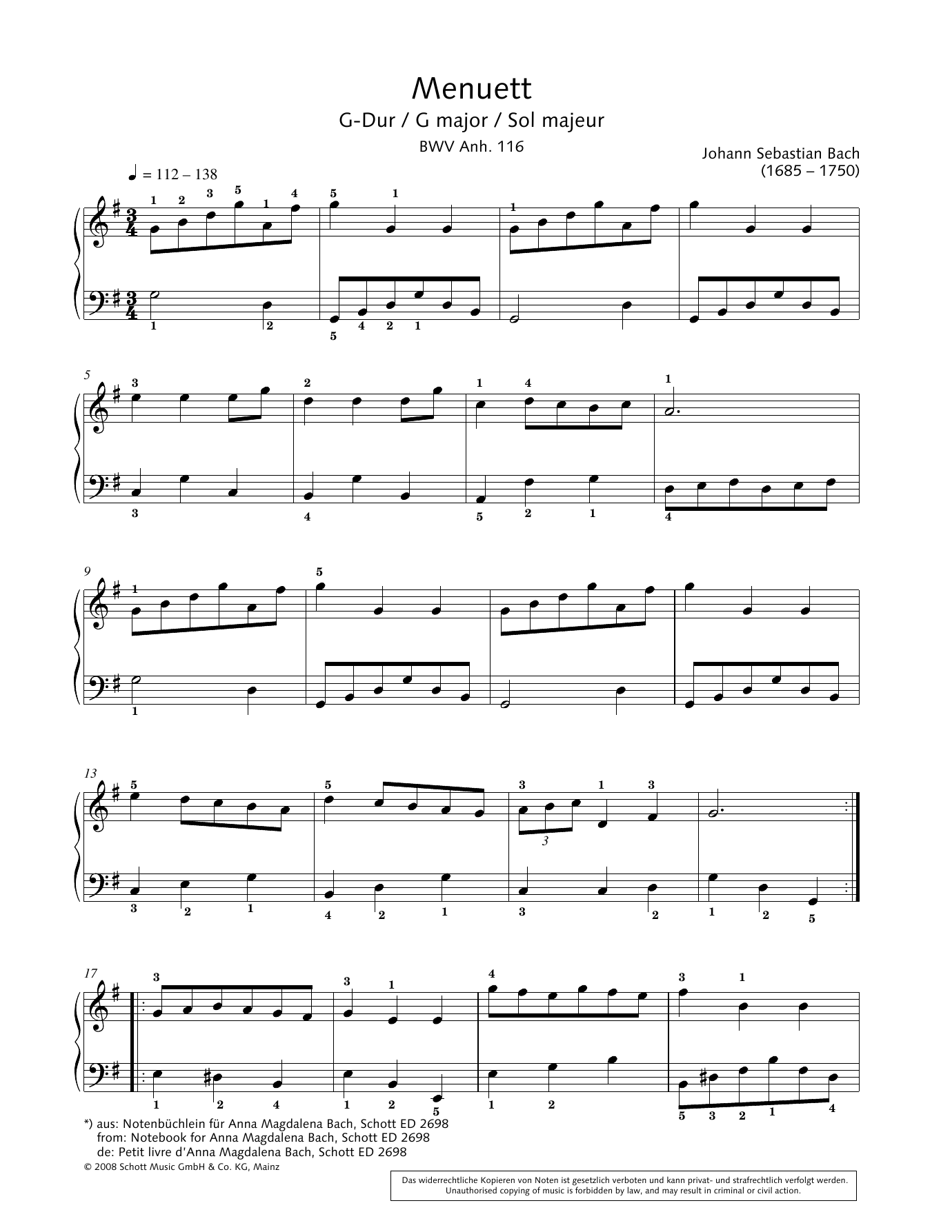 Product gallery: Page 1 of 1 Minuet In G Major, Hans-Gunter Heumann
