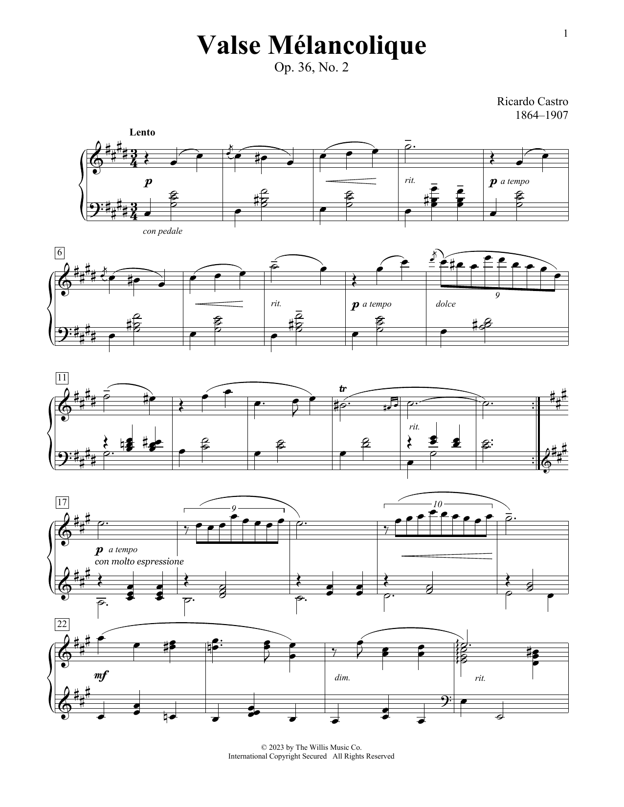 Produktbild zu: Valse Melancolique, Op. 36, No.2
