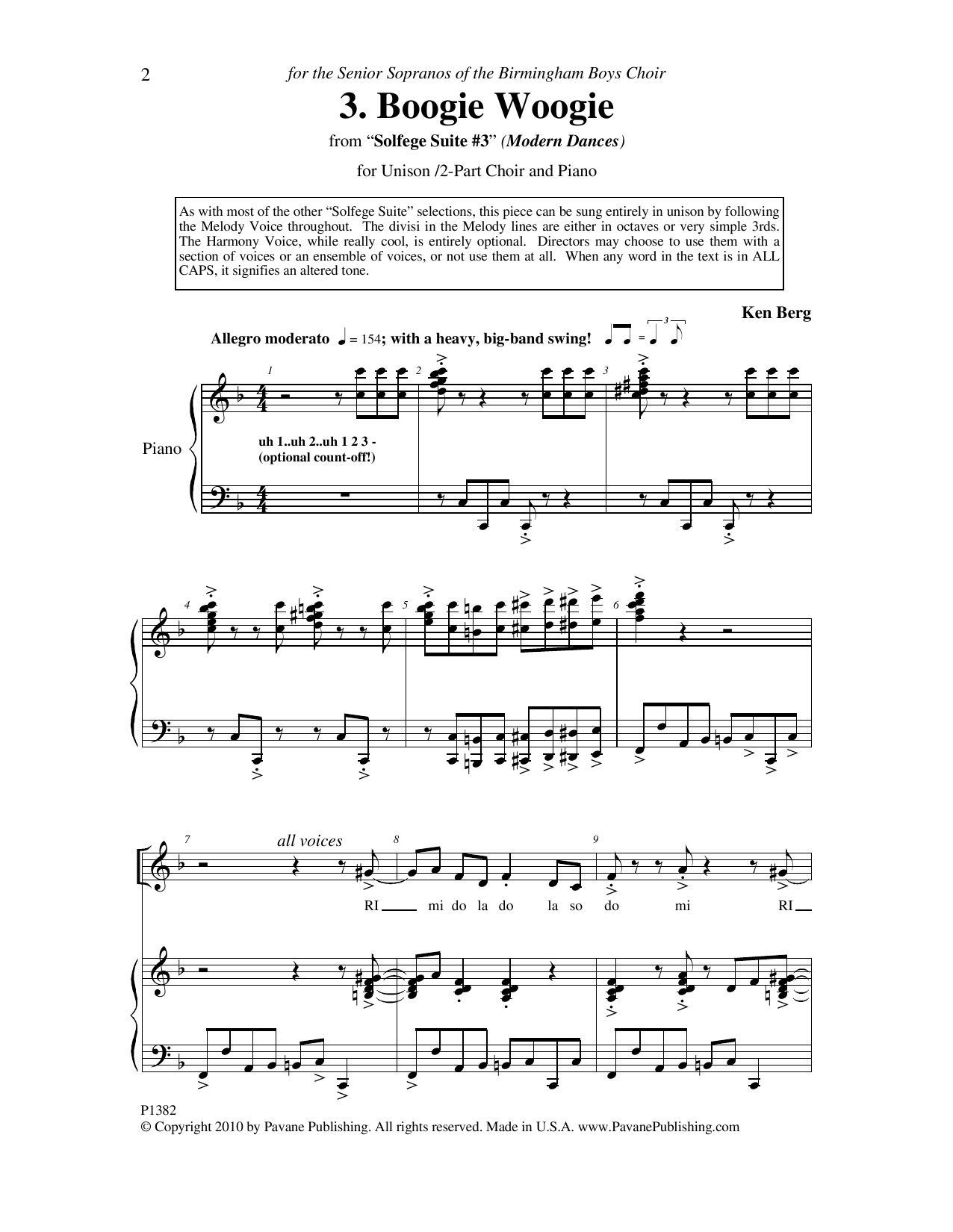 Produktbild zu: Boogie Woogie (from "Solfege Suite #3")