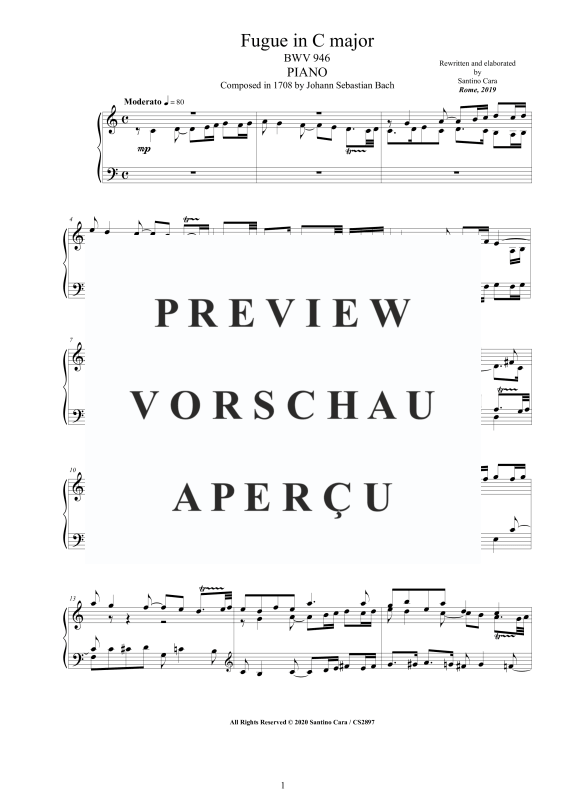 Product gallery: Page 2 of 4 Fugue in C major BWV 946, , Solo Piano