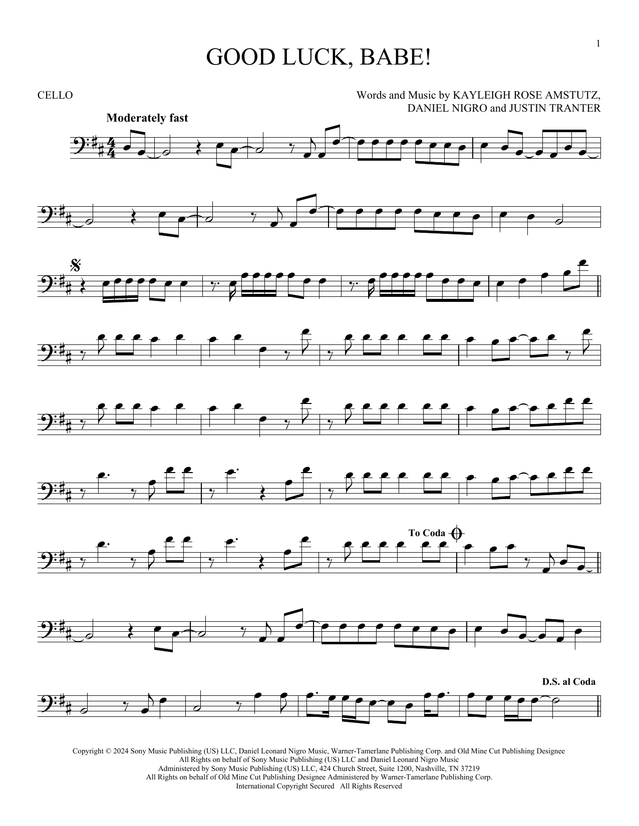 Produktgalerie: Seite 1 von 1 Good Luck, Babe!, Chappell Roan, Violoncello