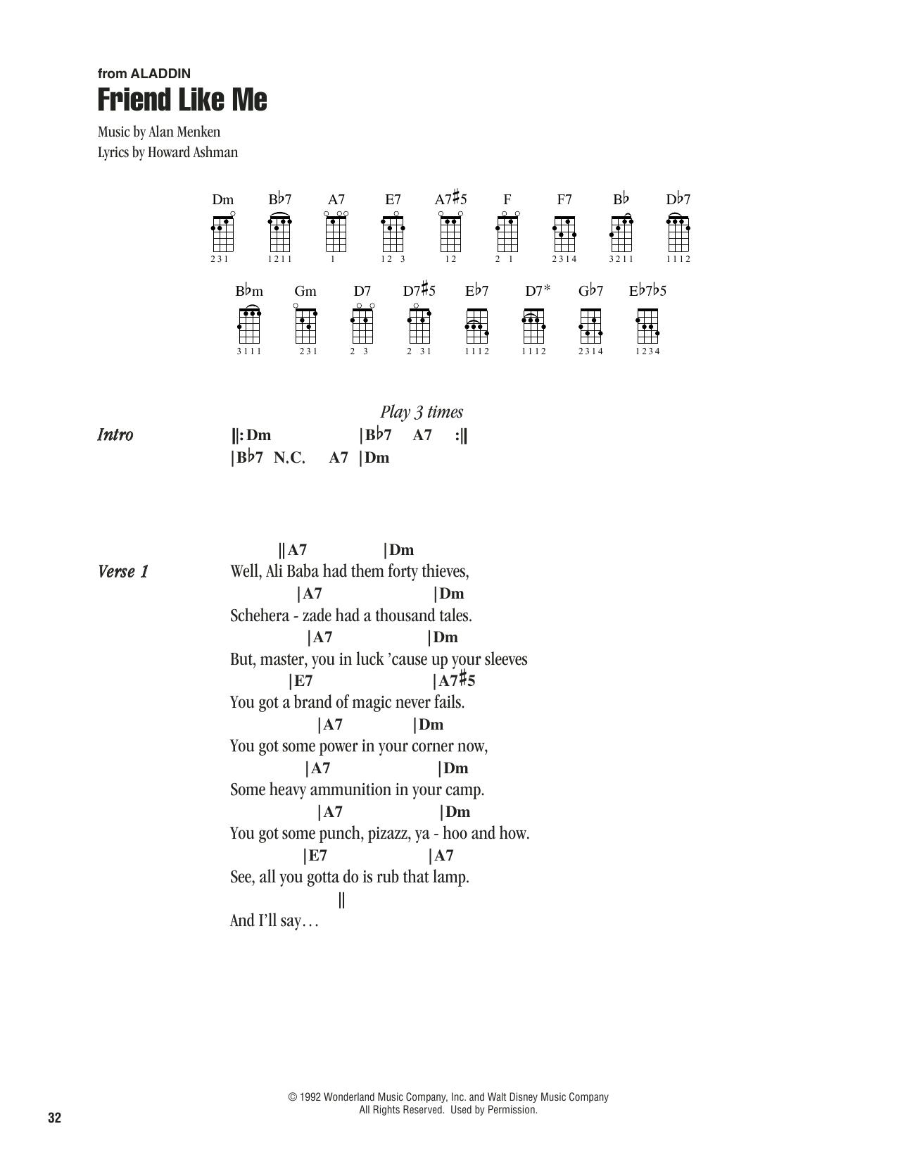 Product gallery: Page 1 of 1 Friend Like Me (from Aladdin), Alan Menken & Howard Ashman