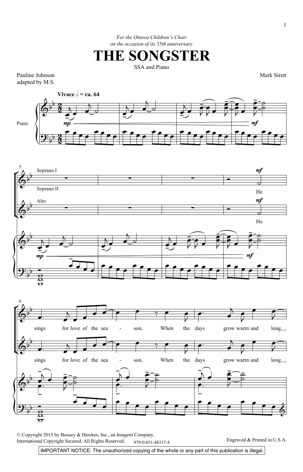 Produktgalerie: Seite 1 von 1 The Songster, Mark Sirett, Chor